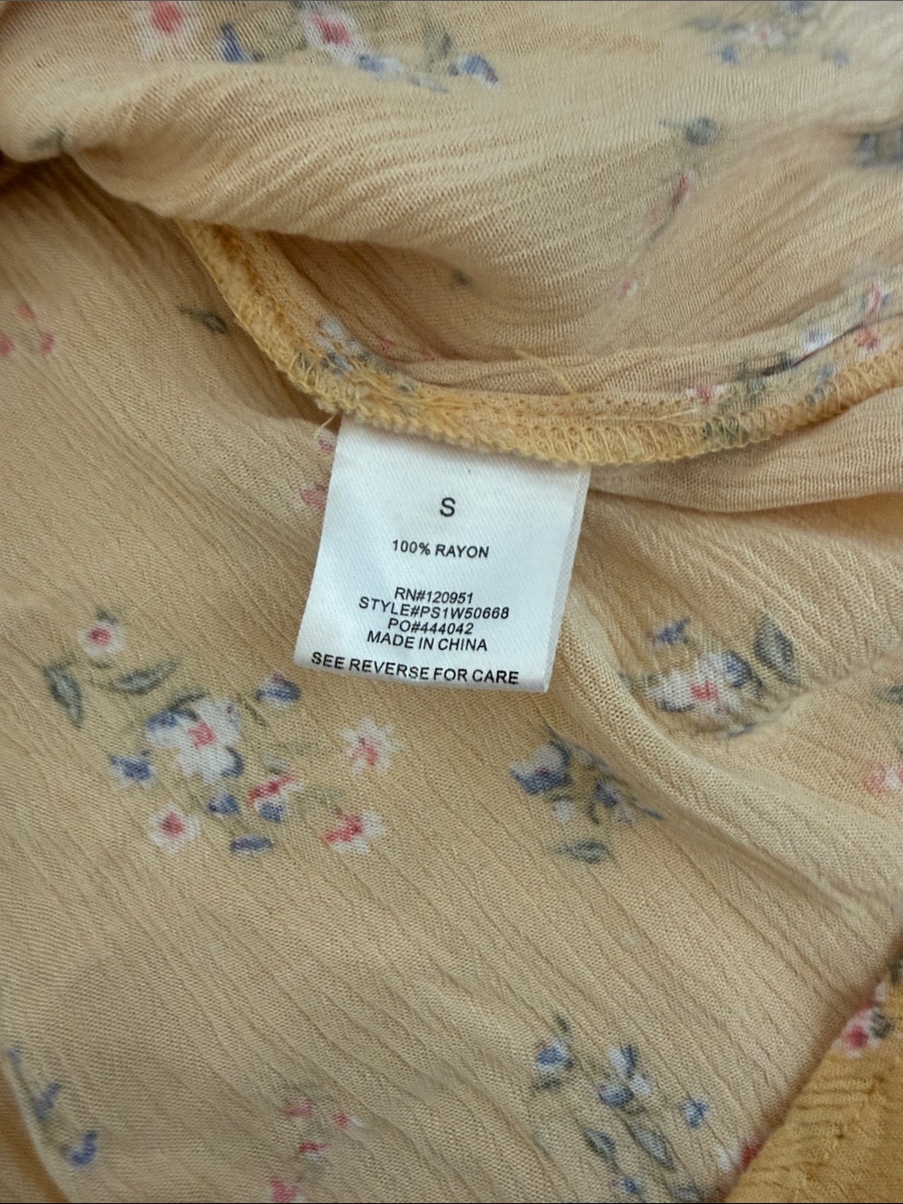 Pink Rose Yellow Floral Tiered Mini Dress Size Small Boho Cottagecore - Picture 3 of 7